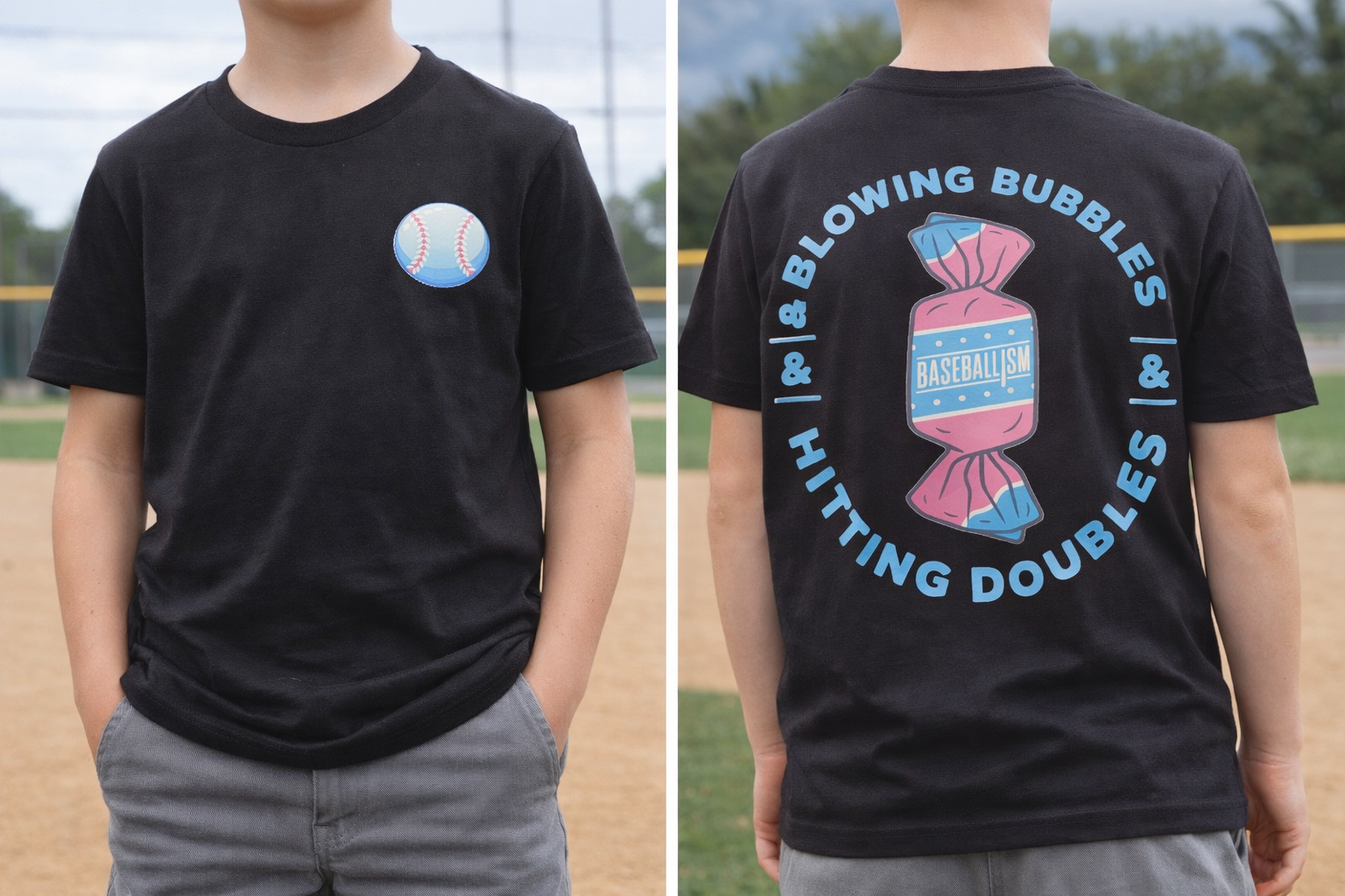 Blowing Bubbles Baseball-ism T-shirt