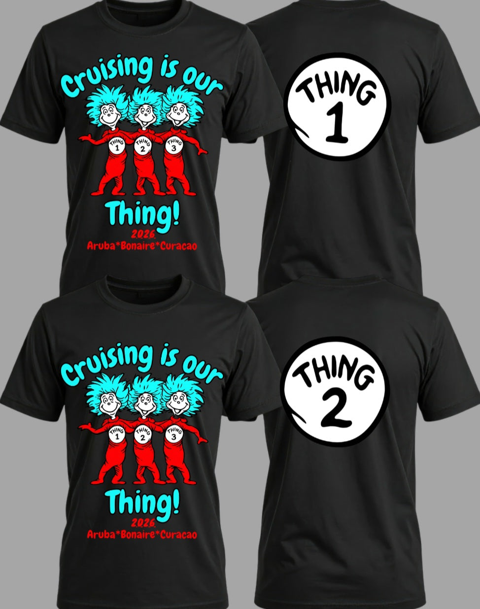 Carnival Cruise line family/group Dr Seuss Breakfast T-shirts