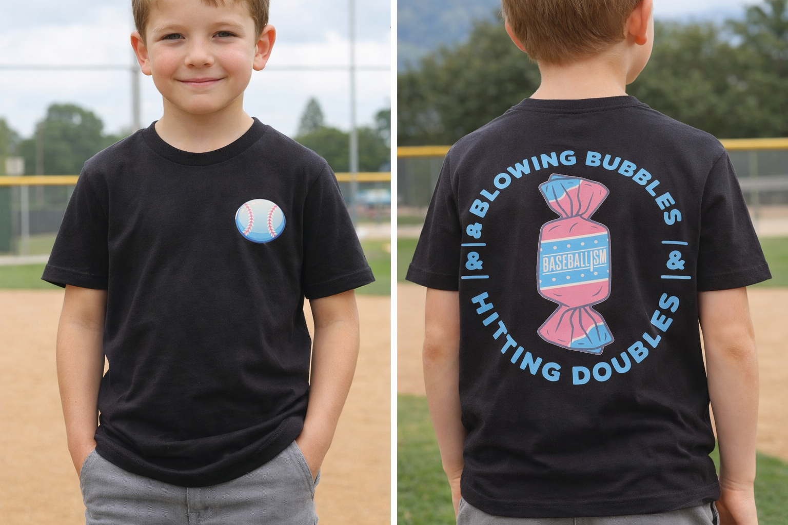 Blowing Bubbles Baseball-ism T-shirt